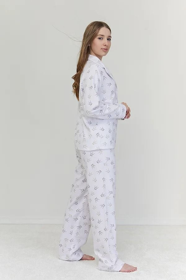 Фланелевая пижама Crown FL0057-19-69 white