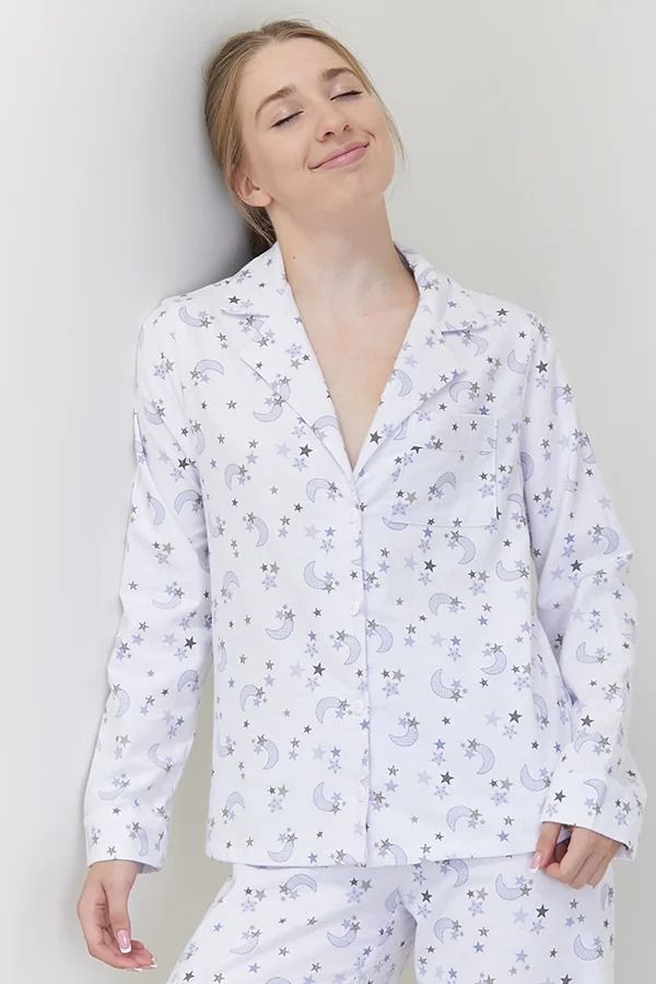 Фланелевая пижама Moon FL0057-24-69 white