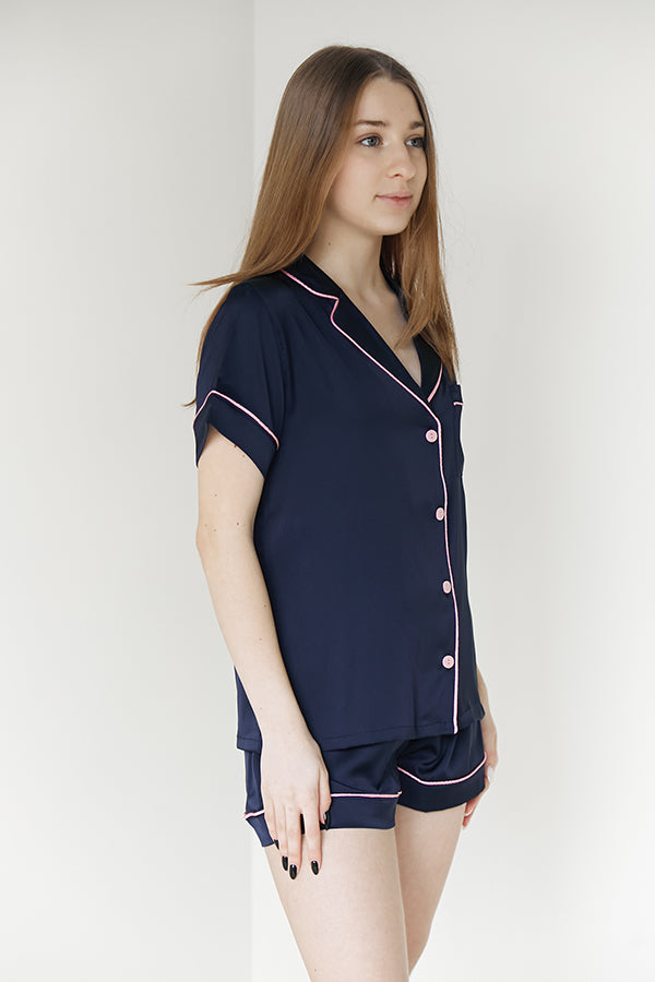 Шелковая пижама на пуговицах Indigo SH0008-14-58