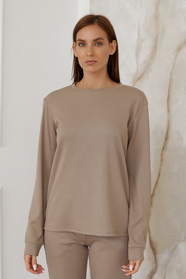 Хлопковый лонгслив в рубчик Jodie TR0056-01-60