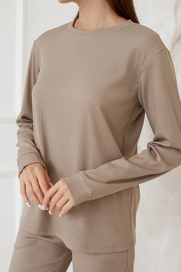 Хлопковый лонгслив в рубчик Jodie TR0056-01-60