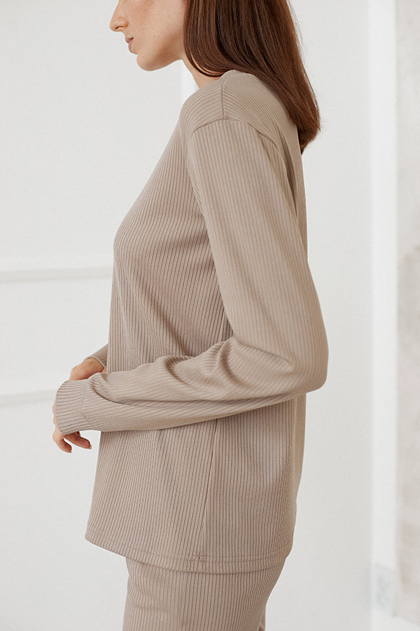 Хлопковый лонгслив в рубчик Jodie TR0056-01-60