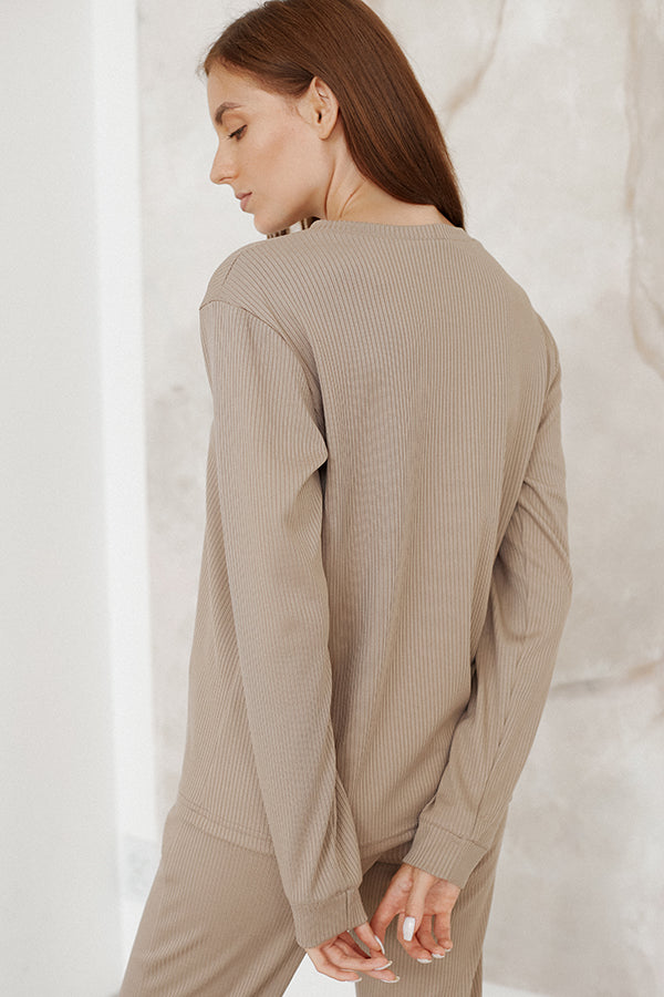 Хлопковый лонгслив в рубчик Jodie TR0056-01-60