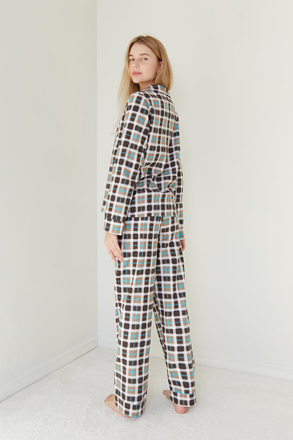 Фланелевая пижама в клетку Kakao FL0057-98-69