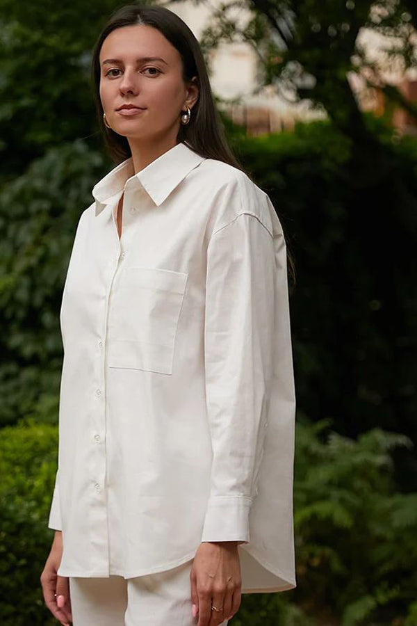 Льняная рубашка с длинным рукавом LN0058-09-60 cream