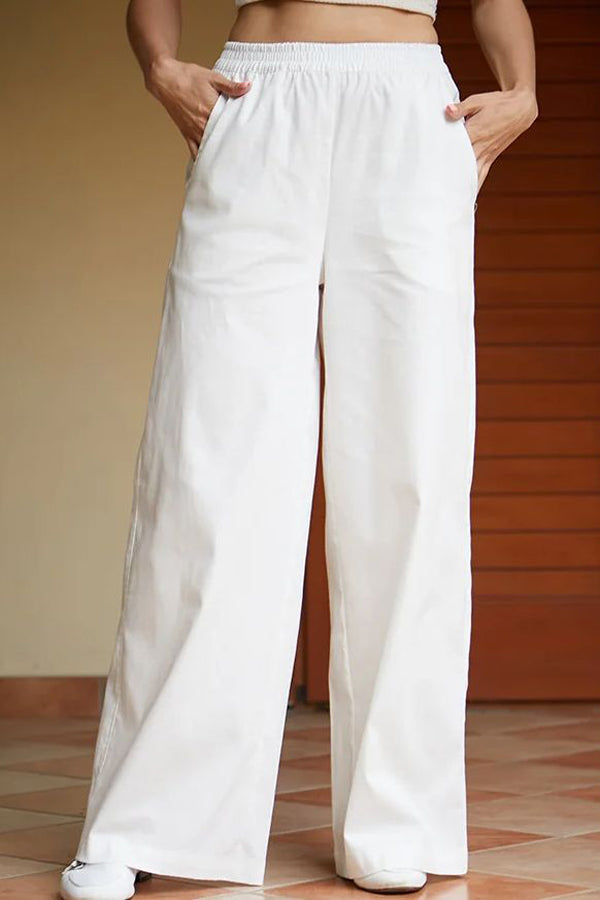 Льняные брюки прямого кроя LN0061-09-09 cream