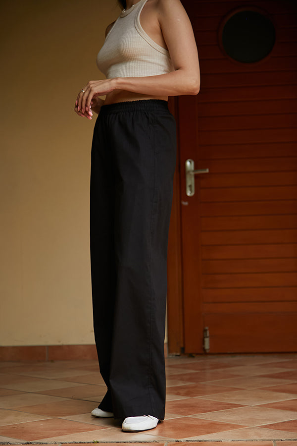 Льняные брюки прямого кроя LN0061-16-09 black
