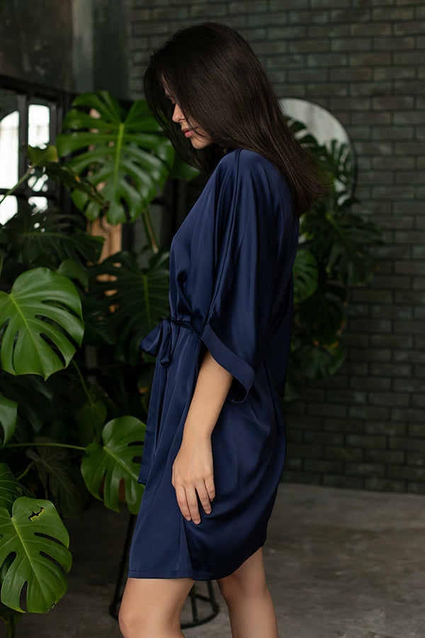 Шелковый халат-кимоно с поясом Ocean SH0006-14-04