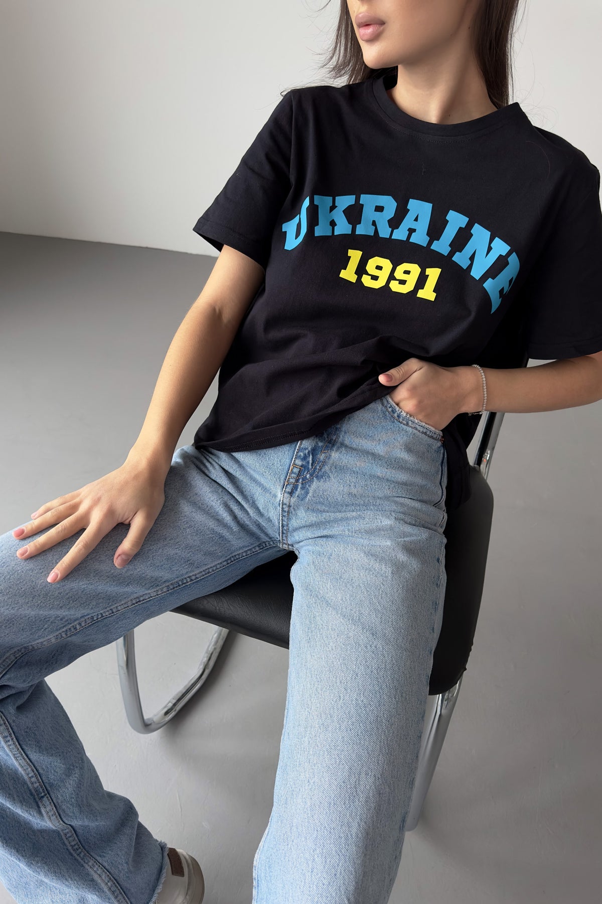 Хлопковая футболка Ukraine 1991 U217071 black