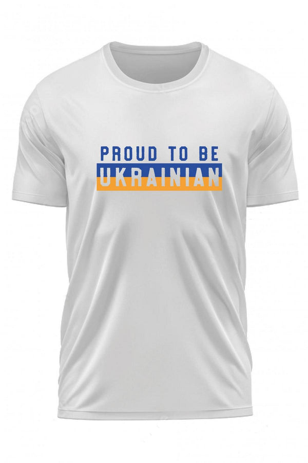 Хлопковая футболка 1359 "Proud to be Ukrainia" white