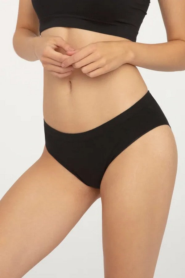 Бесшовные трусики слип Cotton Bikini black