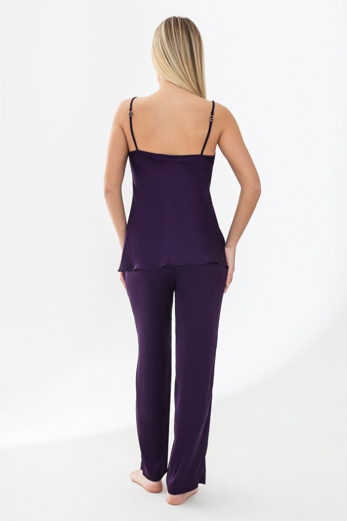 Шелковая пижама с брюками Гелла 21004-4 violet