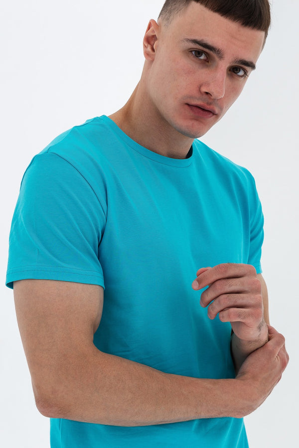 Мужская футболка из хлопка 23016 light blue