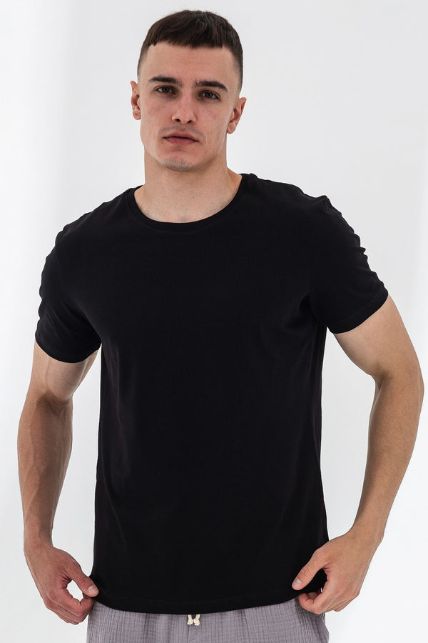 Мужская футболка из хлопка 23046 black