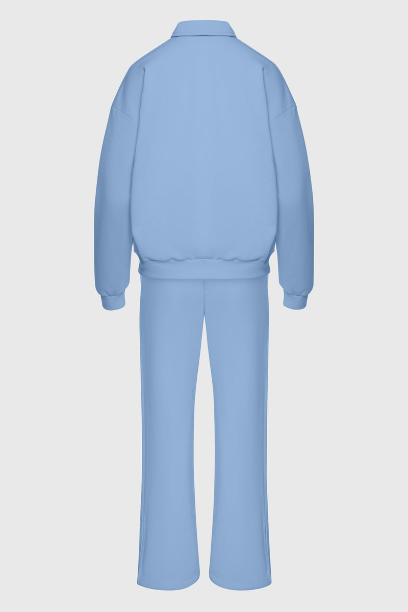Хлопковый костюм с кнопками 23077 blue