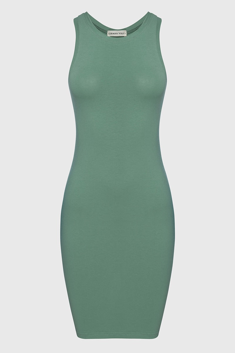 Платье-майка из хлопка 23099 green