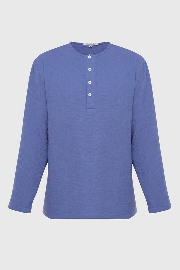Мужская муслиновая рубашка 23121 indigo