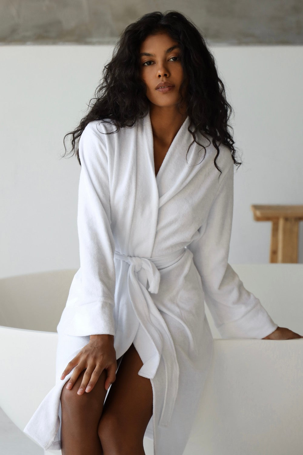 Махровий халат з поясом 23122 white