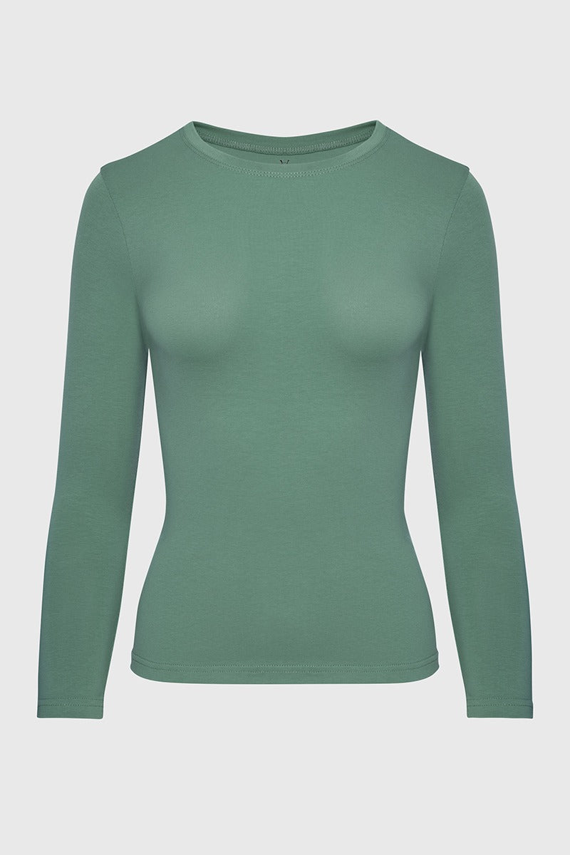 Хлопковый лонгслив 23129 green