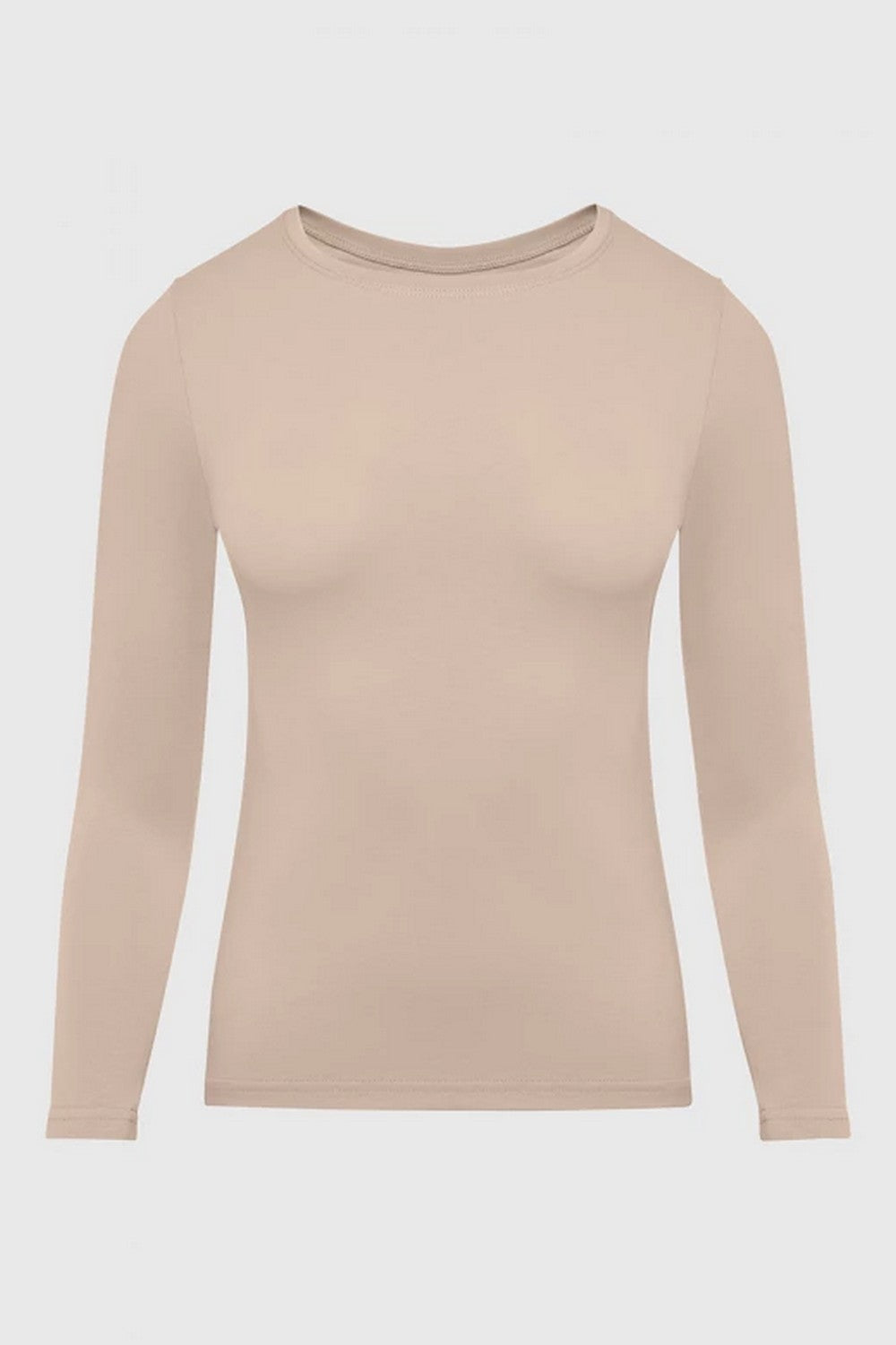 Хлопковый лонгслив 23132 dark beige