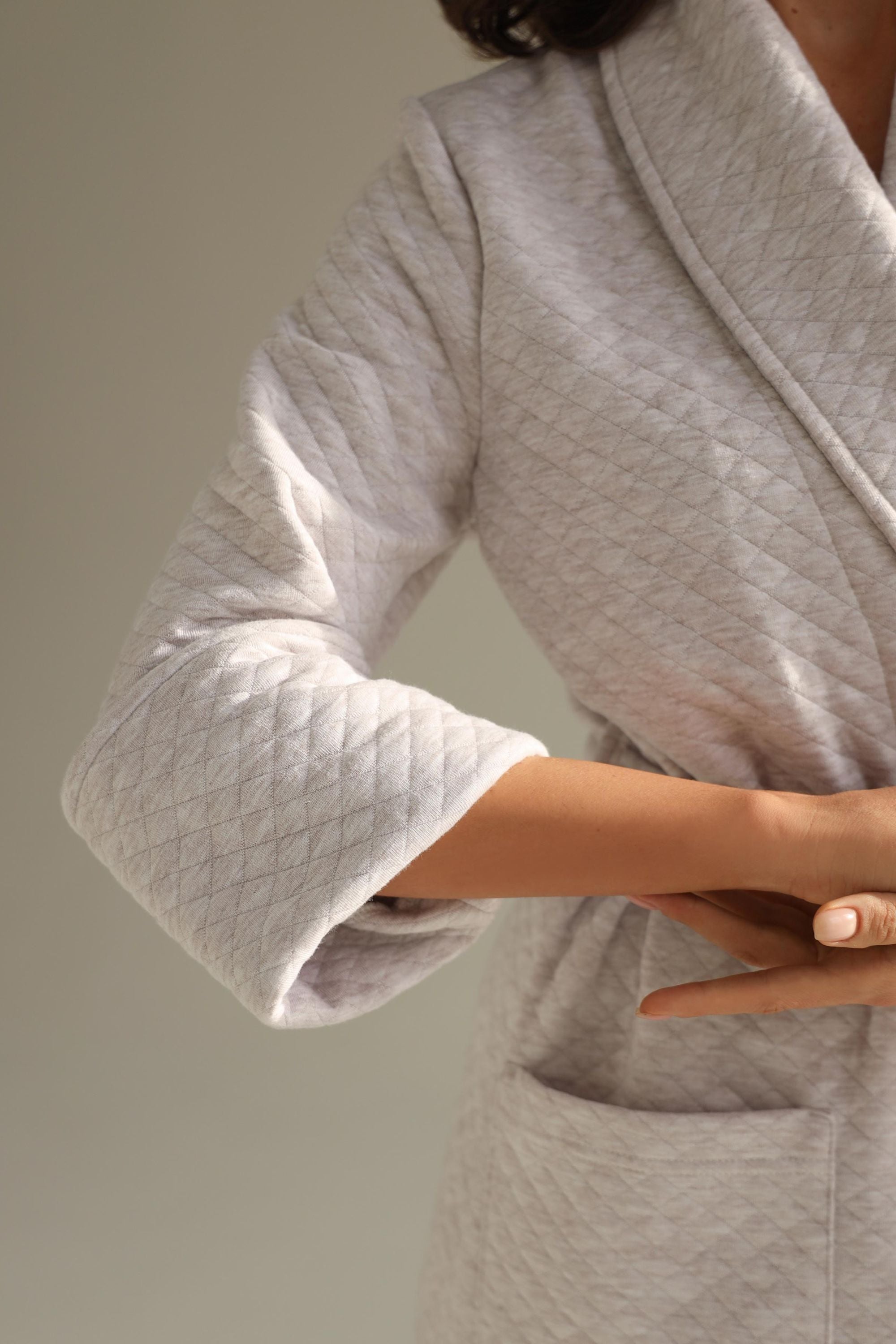 Длинный халат из хлопка 23151 coffee melange