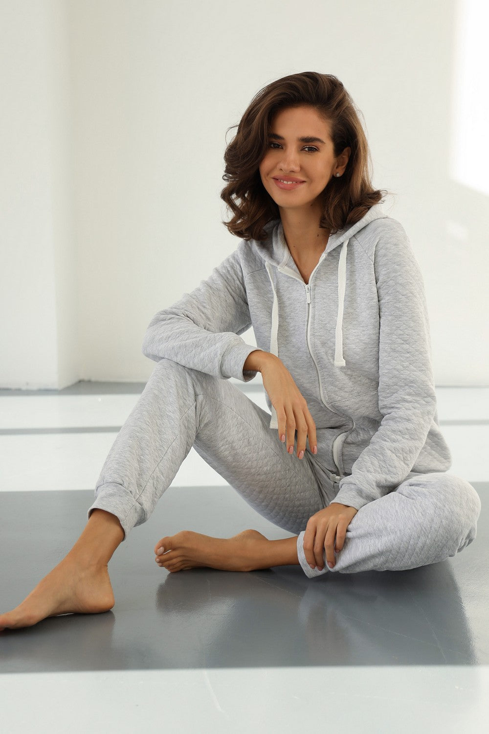 Стеганный комплект для дома 23155 gray melange