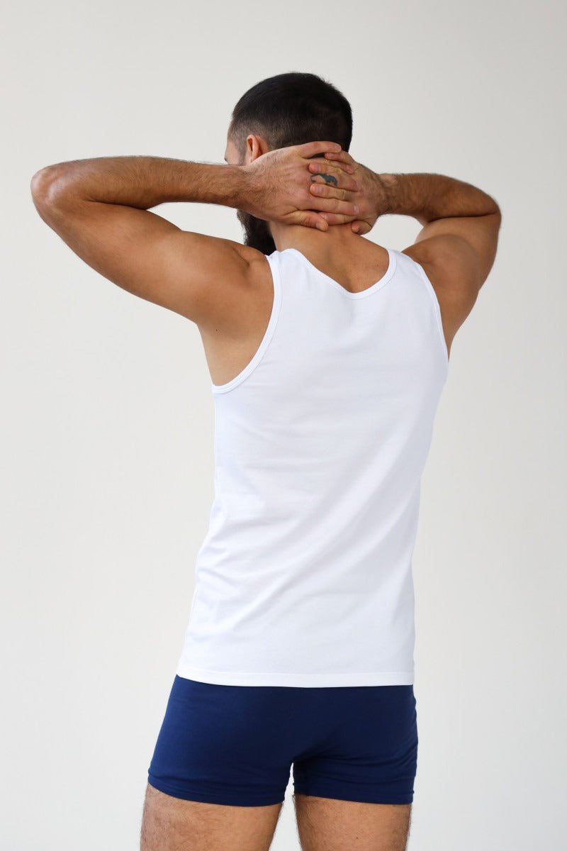 Мужская майка из хлопка 23159 white