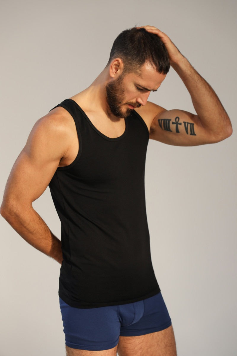 Мужская майка из хлопка 23160 black