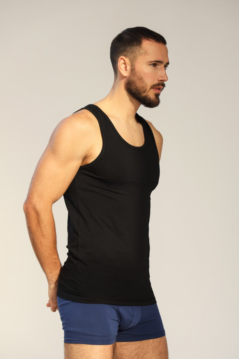 Мужская майка из хлопка 23160 black