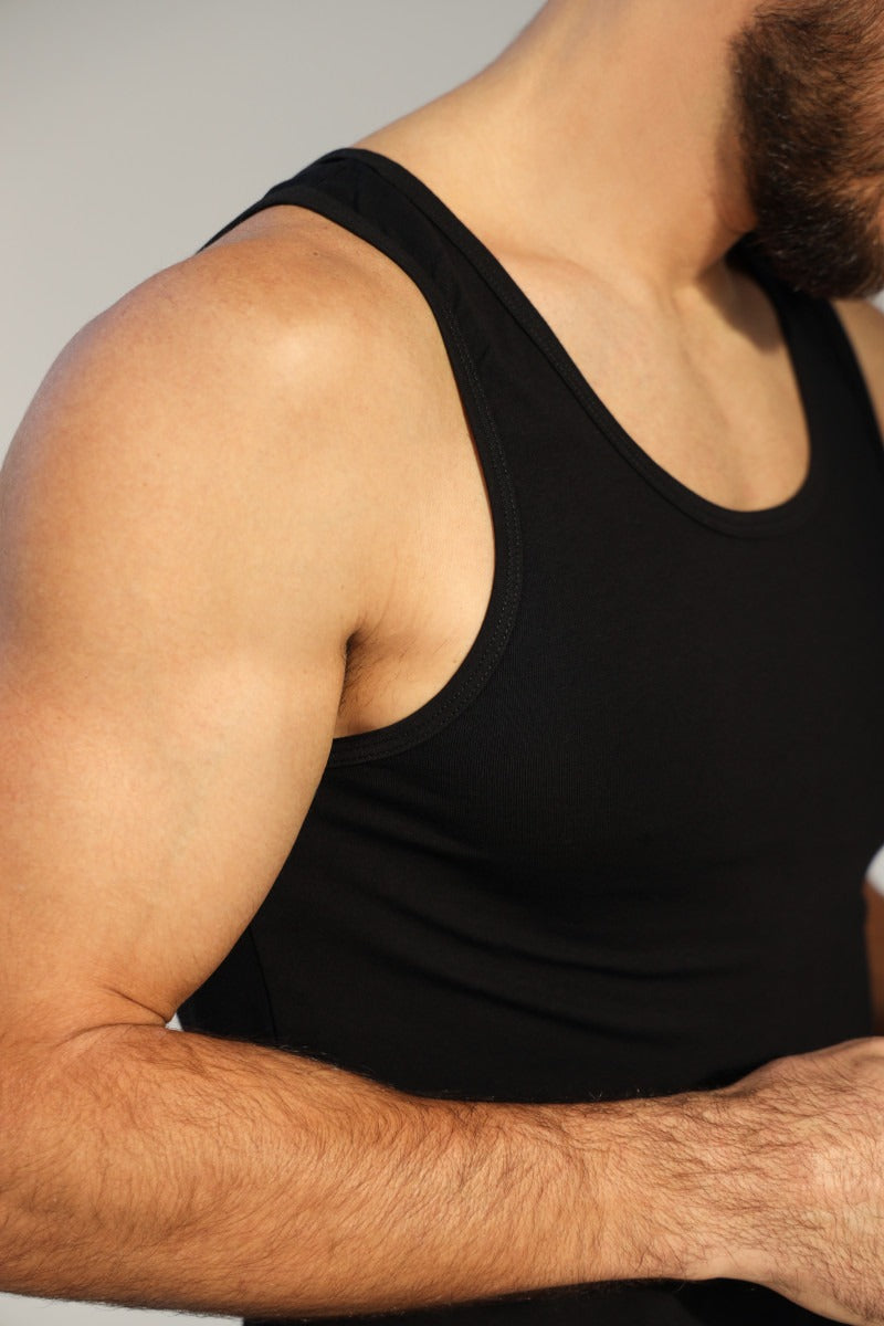 Мужская майка из хлопка 23160 black