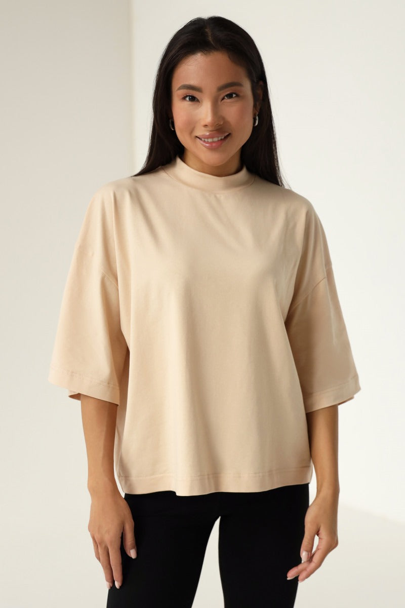 Футболка оверсайз из хлопка 23165 nude