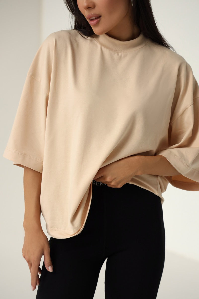Футболка оверсайз из хлопка 23165 nude