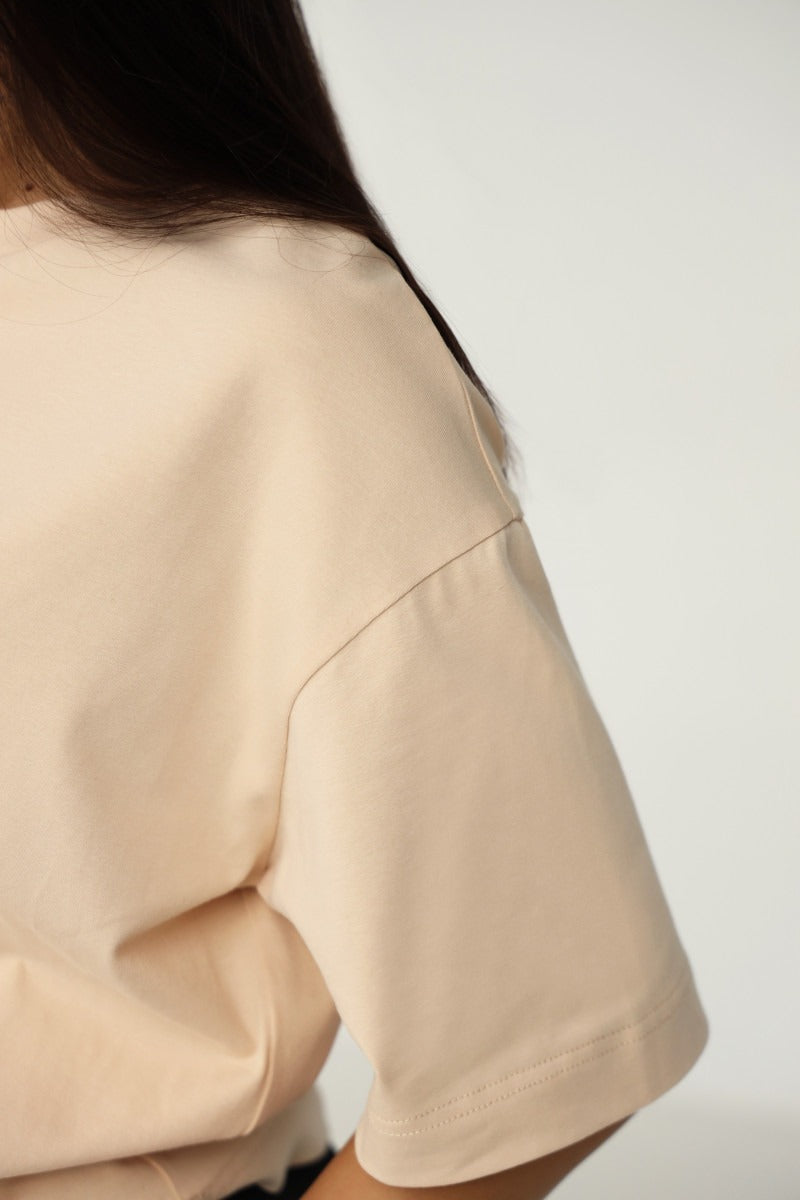 Футболка оверсайз из хлопка 23165 nude