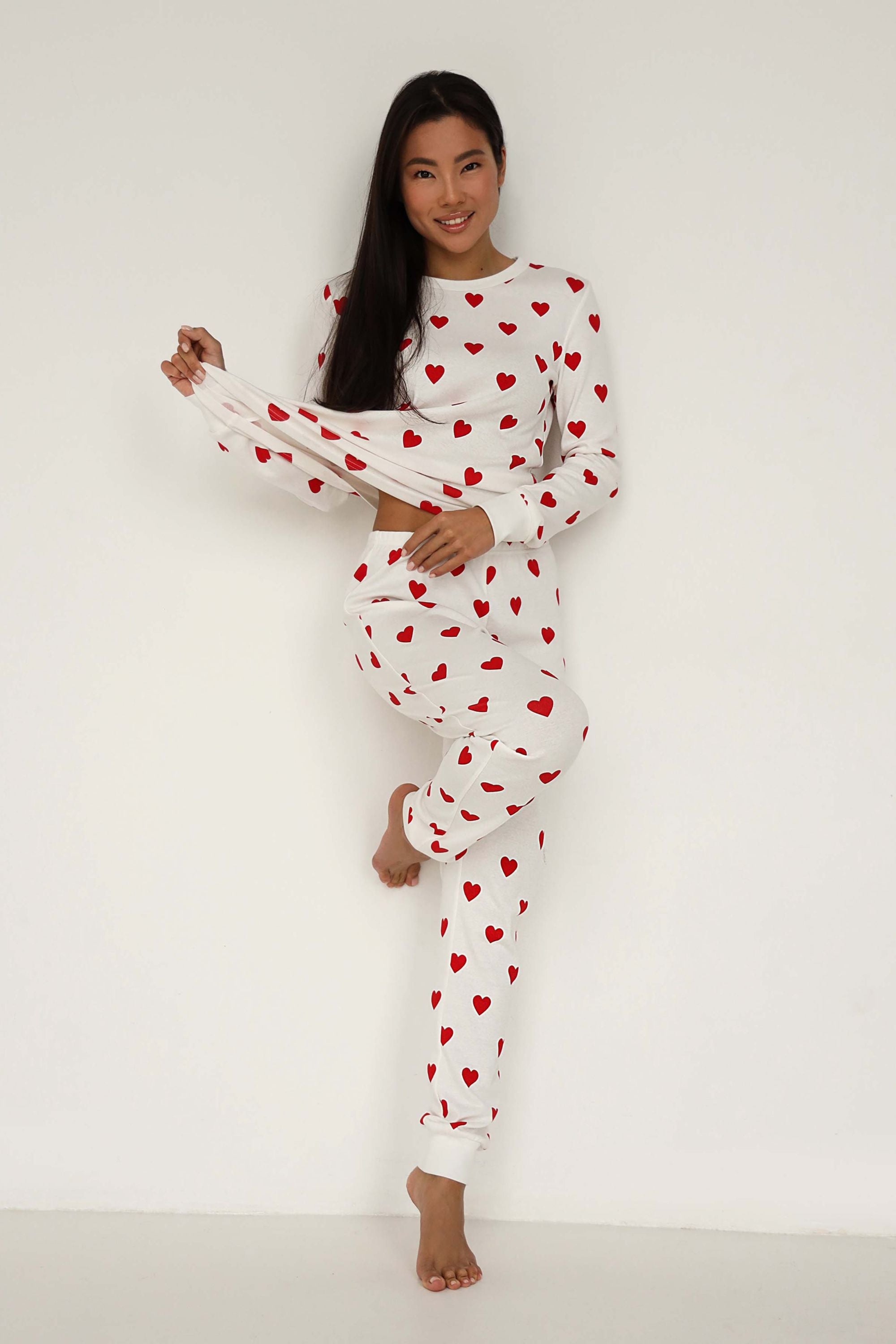 Хлопковая пижама с принтом 23179 white