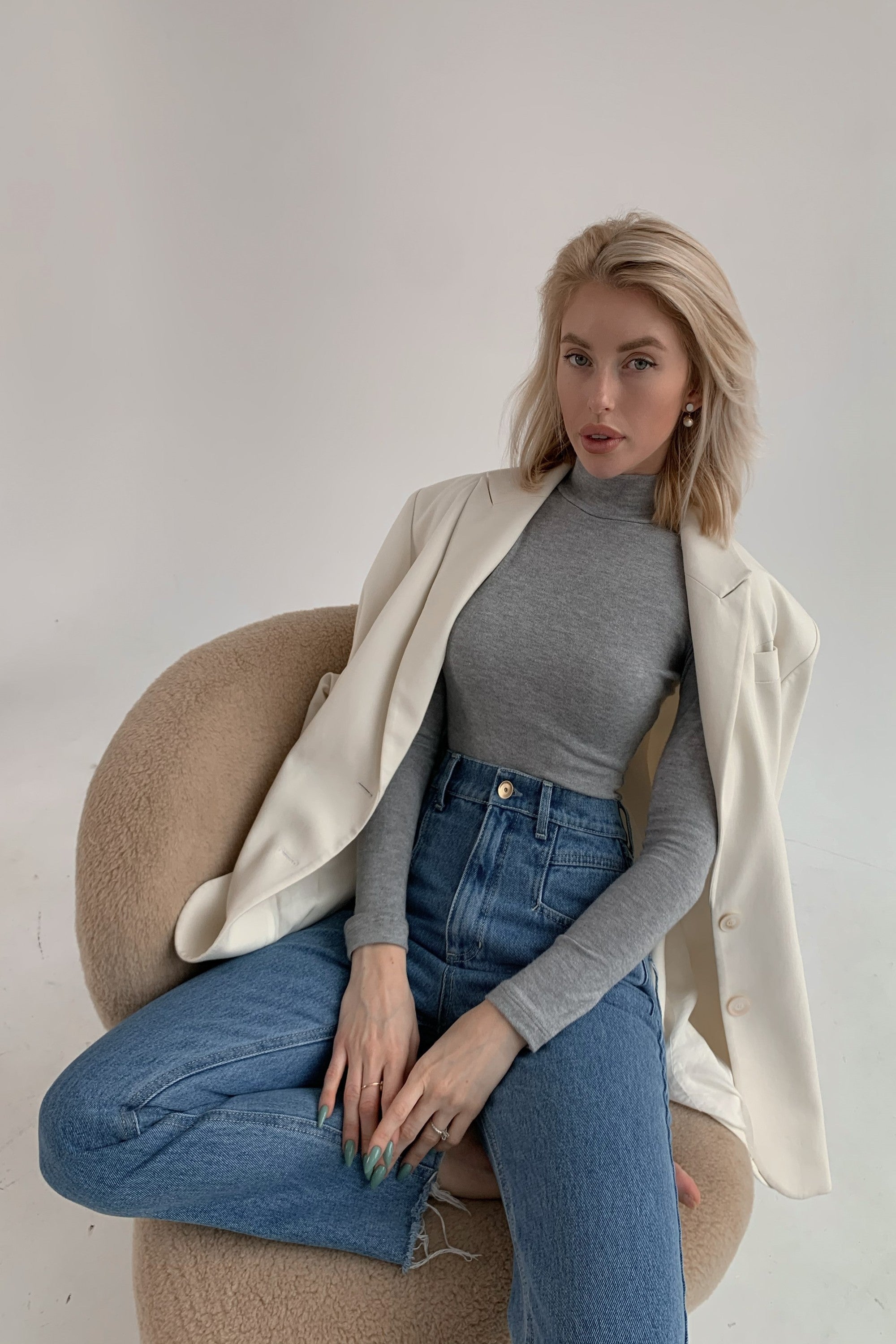 Трикотажный боди-гольф Emily GH20608/9 gray