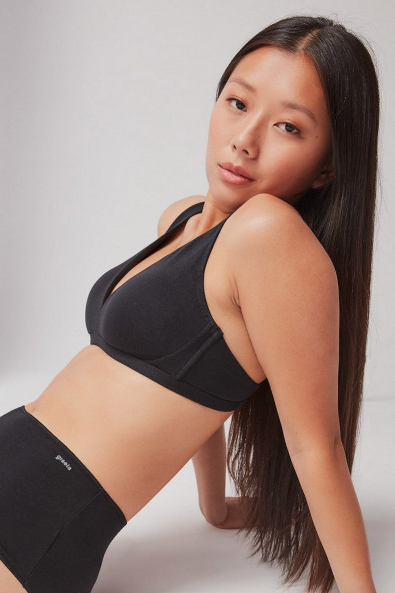 Хлопковый бралет без косточек 1/0142 black