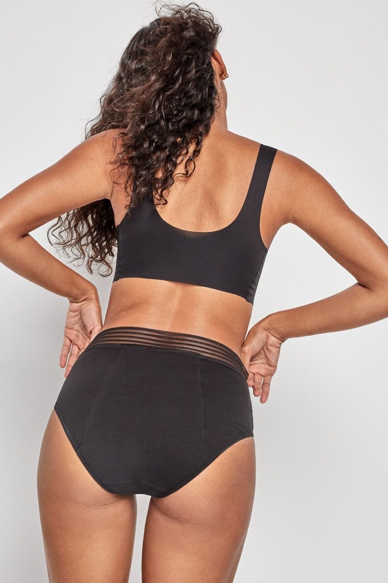 Менструальные трусики слип из эко-хлопка 1/0236 black