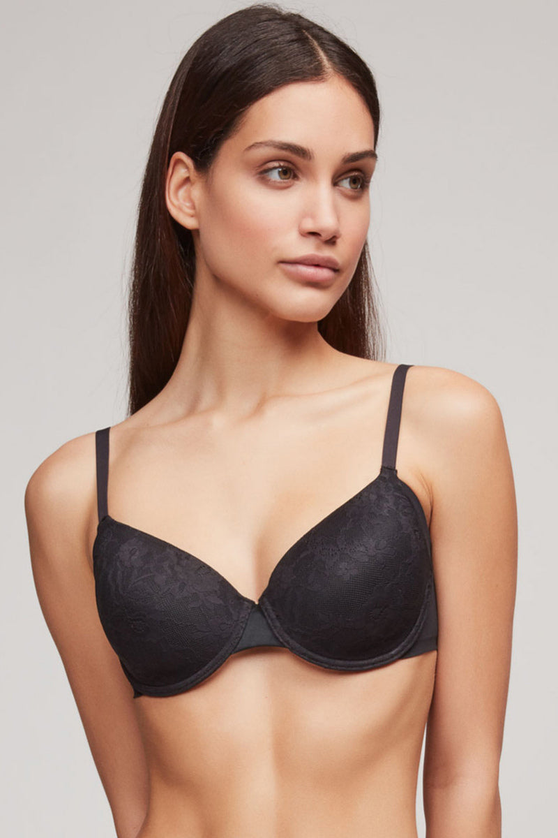 Формованный бюстгальтер с кружевом 392 black