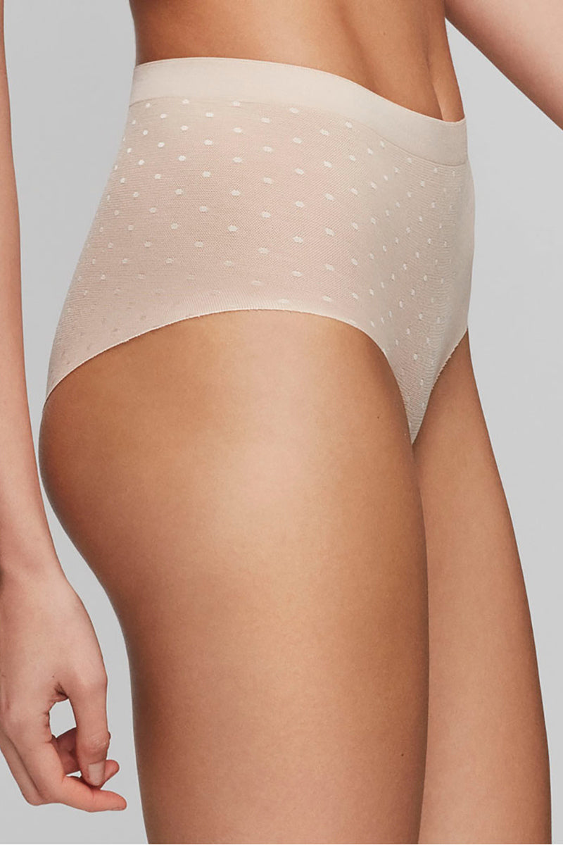 Высокие трусики слип из микросетки 456 beige