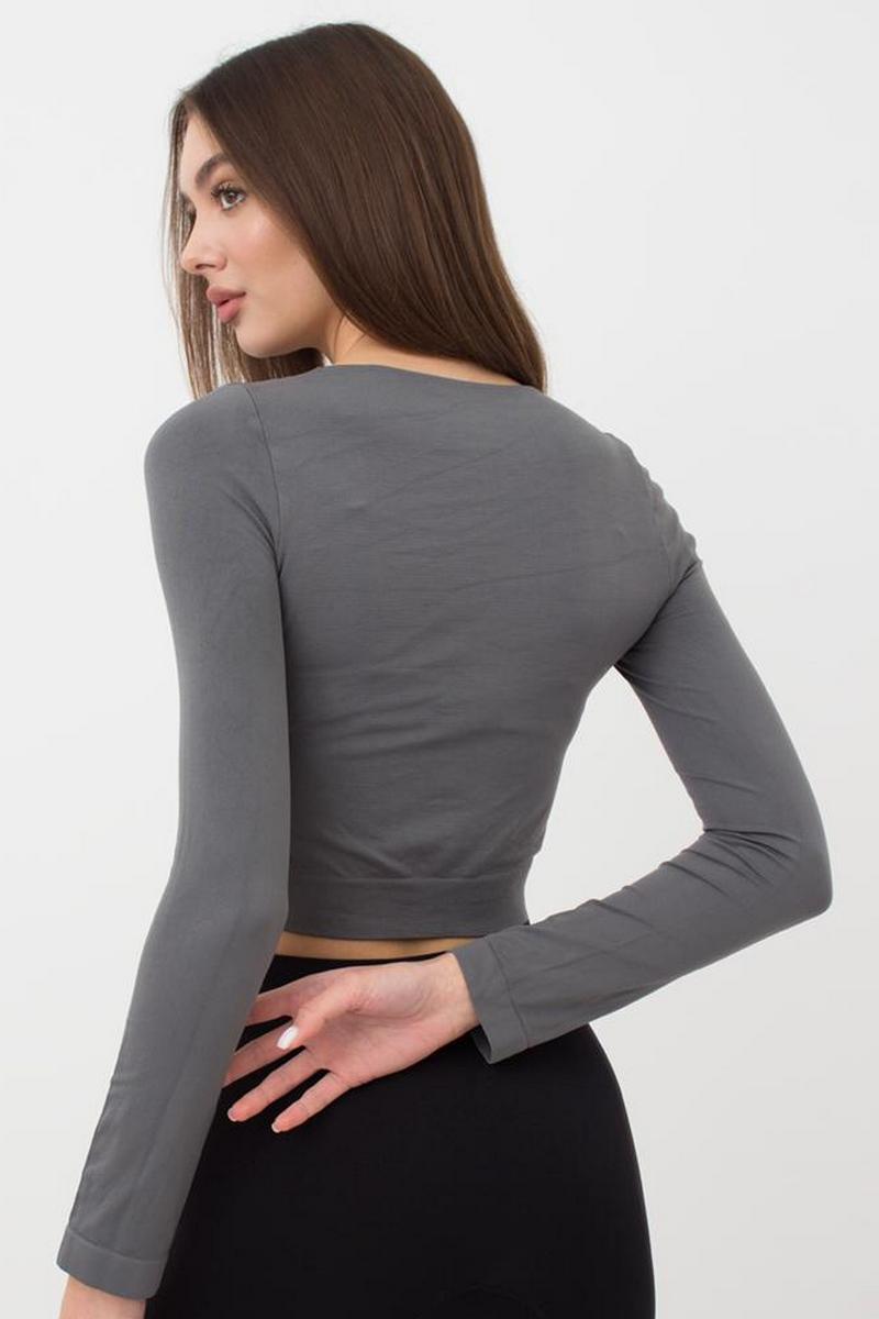 Бесшовный кроп-топ с длинным рукавом 1009394 Crop Top poppy seed