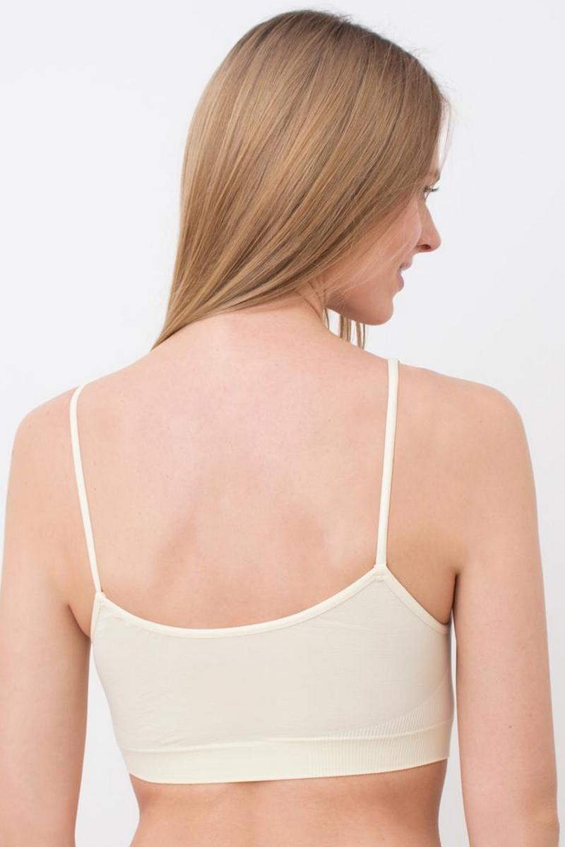 Бесшовный бра-топ на тонких бретелях 1009619 Cami Top vanilla