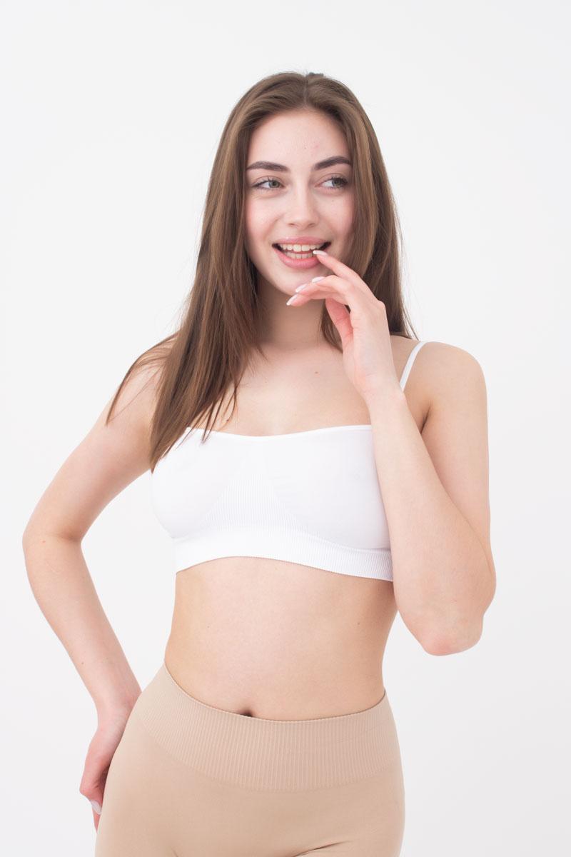 Бесшовный бра-топ на тонких бретелях 1009619 Cami Top white