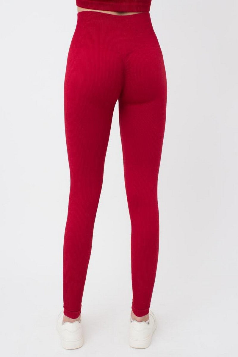 Бесшовные леггинсы в рубчик 1009878 Leggings Rib winery