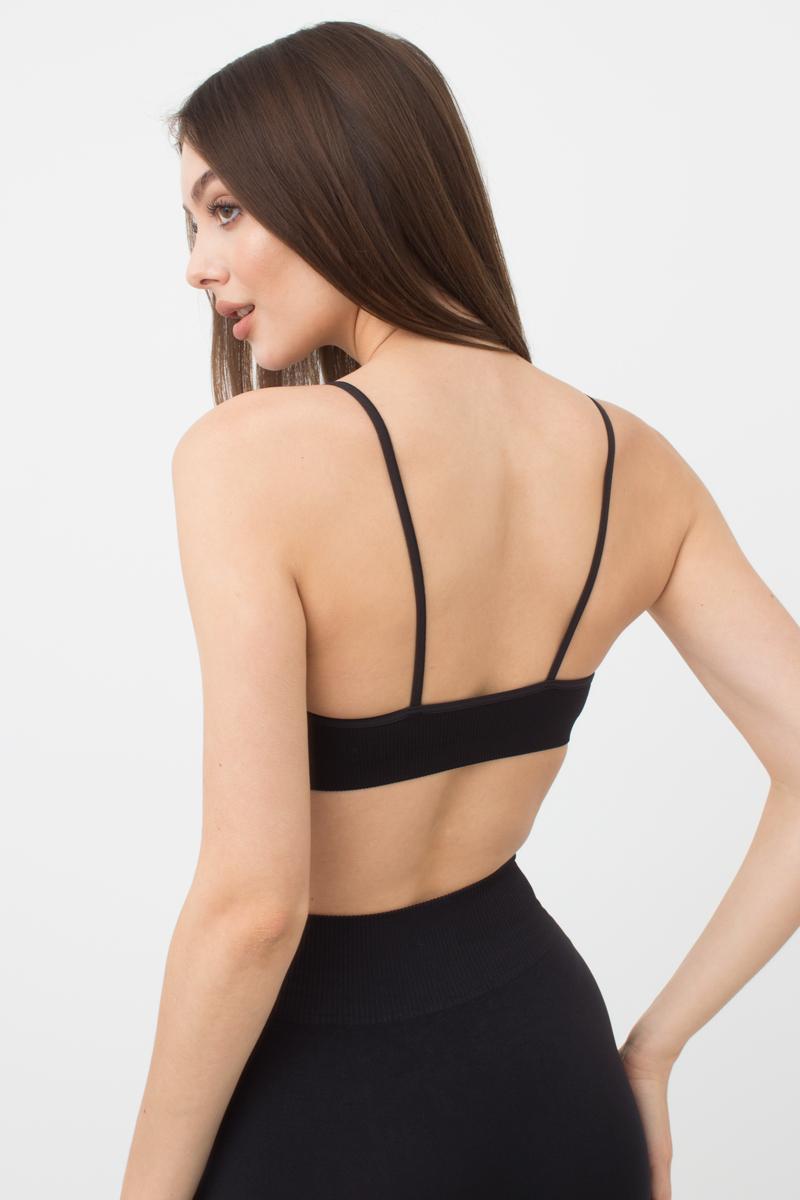Бесшовный бра-топ в рубчик 1010518 Cami Top Rib black
