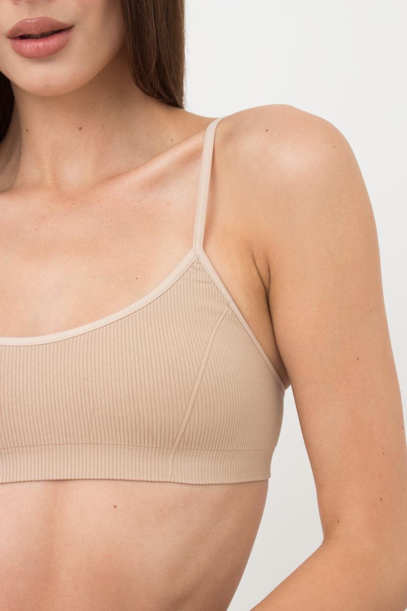 Бесшовный бра-топ в рубчик 1010518 Cami Top Rib naturale