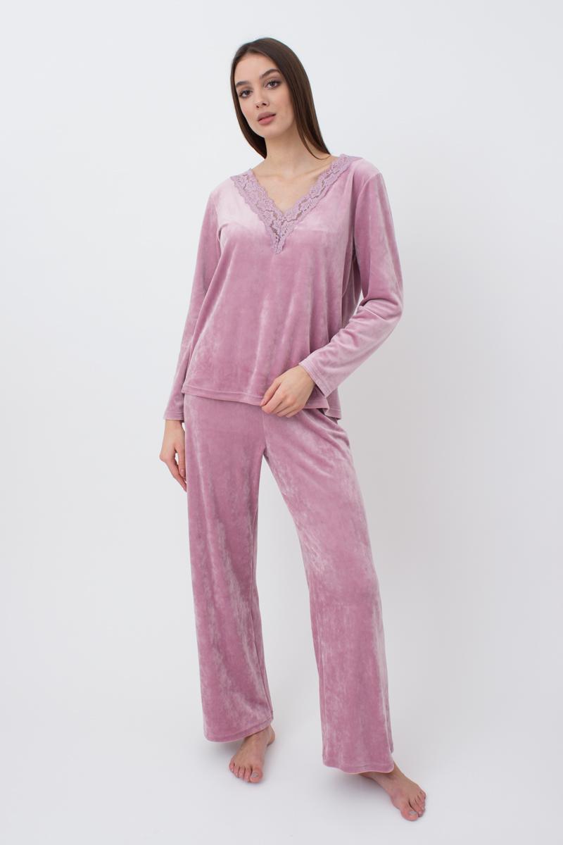 Широкие брюки из велюра Soft Winter UP-00000088 pink