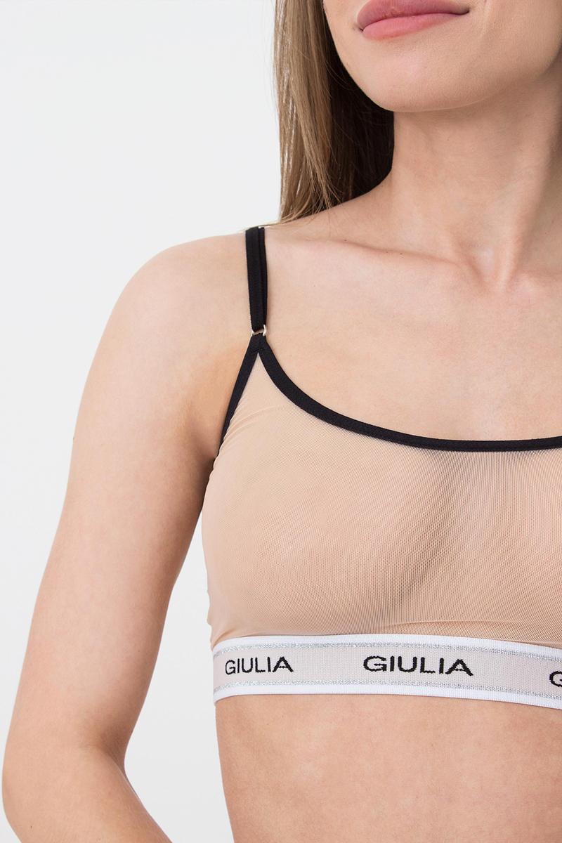 Бра-топ из микросетки Top Net UP-00001561 beige/black