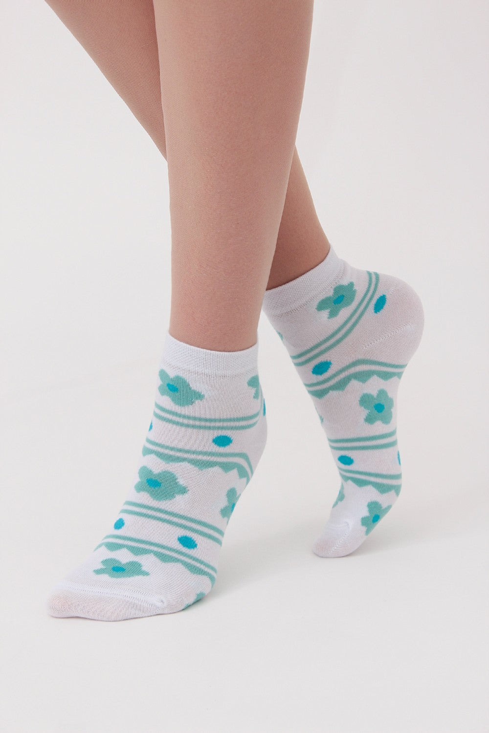 Набор носков с принтом WS2 Set 7 (5 шт.) white/pastel turquoise