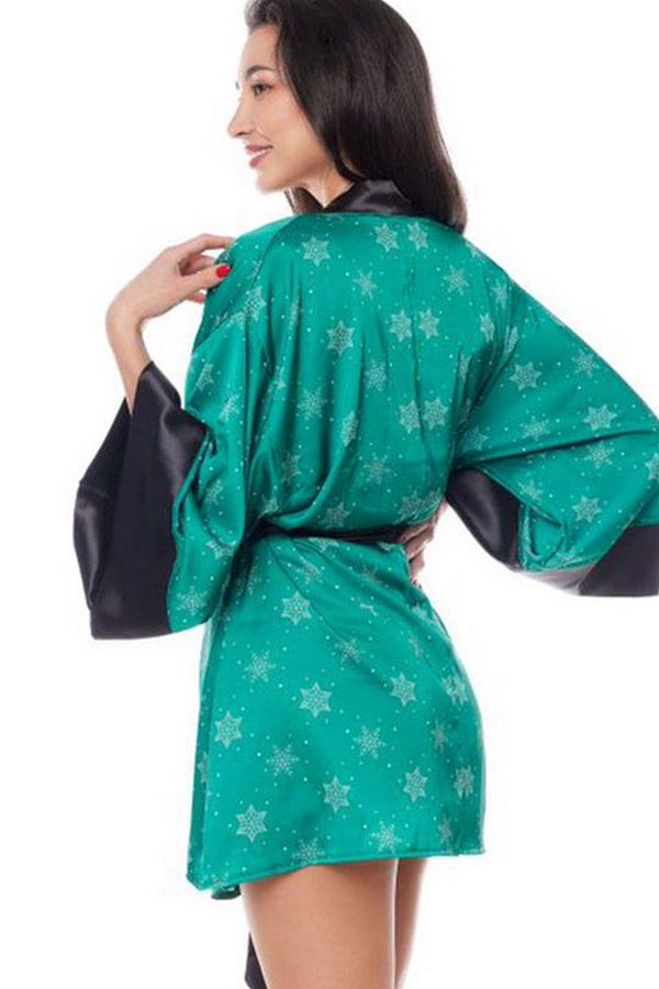 Халат-кимоно со снежинками Aster green