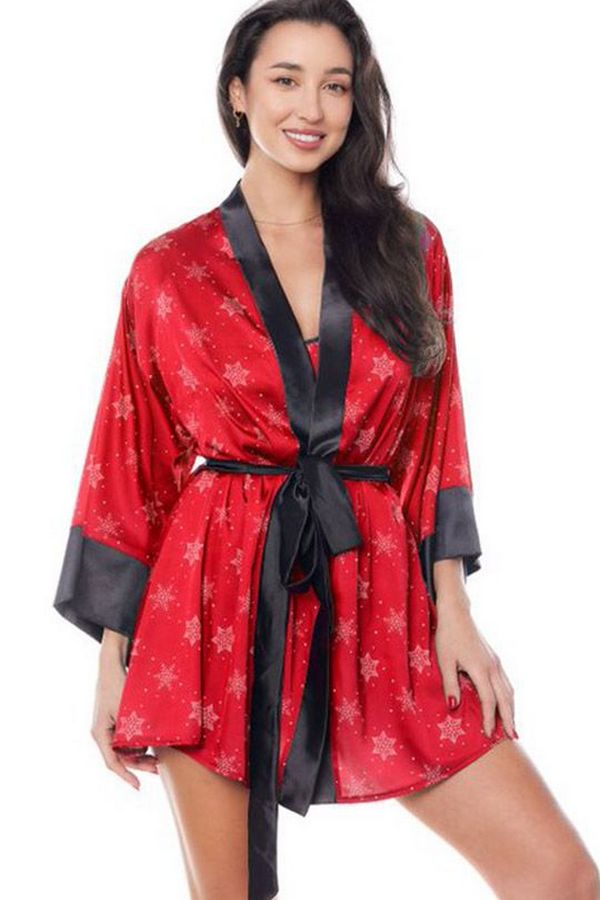 Халат-кимоно со снежинками Aster red